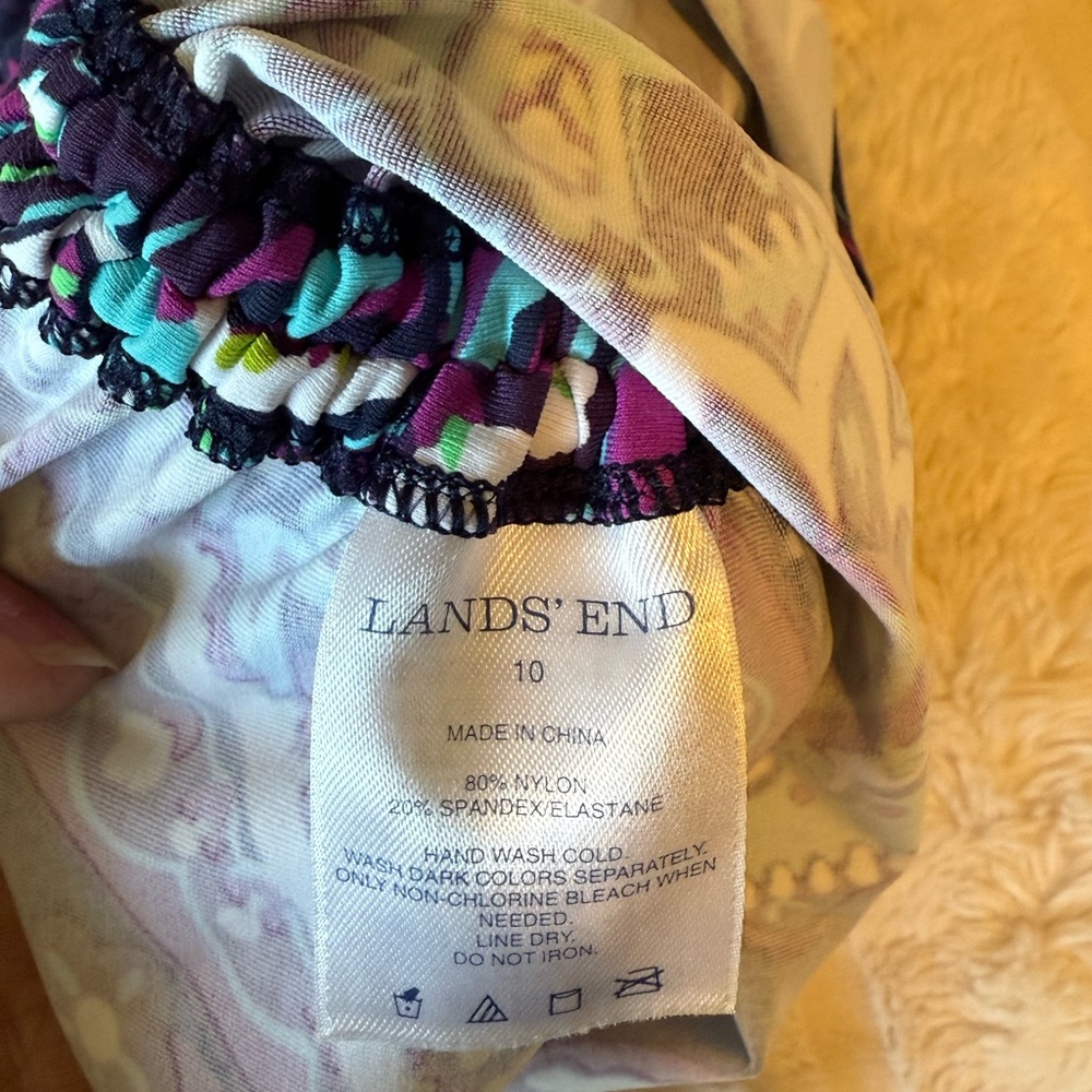 Lands' End Multicolor Paisley Tankini Top Size 10 - Picture 4 of 4
